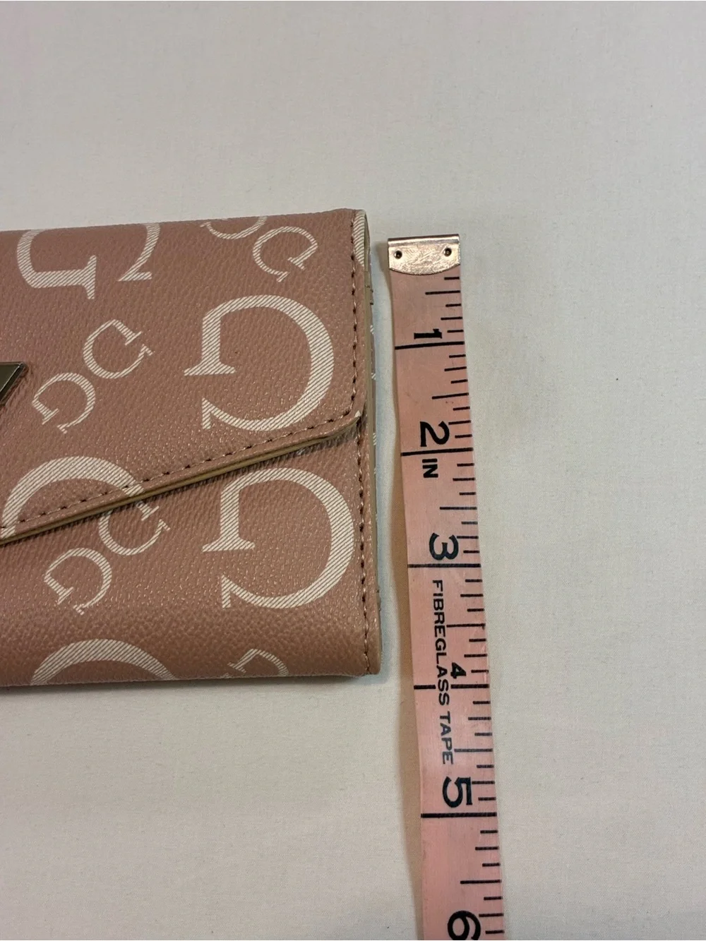 Guess Blush Logo Continental Wallet with Triangle Logo Plaque